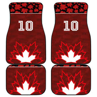 Canadian Rugby Car Mats Maple Leaves Sporty Art Style Red Color - Wonder Print Shop