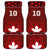 Canadian Rugby Car Mats Maple Leaves Sporty Art Style Red Color - Wonder Print Shop