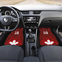 Canadian Rugby Car Mats Maple Leaves Sporty Art Style Red Color - Wonder Print Shop