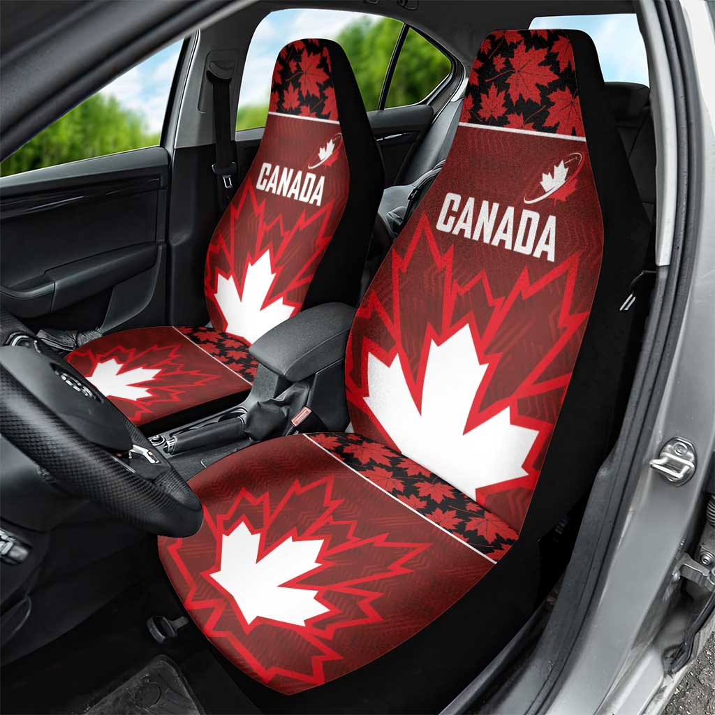 Canadian Rugby Car Seat Cover Maple Leaves Sporty Art Style Red Color - Wonder Print Shop