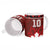 Custom Canadian Rugby Ceramic Mug Maple Leaves Sporty Art Style Red Color - Wonder Print Shop