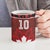 Custom Canadian Rugby Ceramic Mug Maple Leaves Sporty Art Style Red Color - Wonder Print Shop
