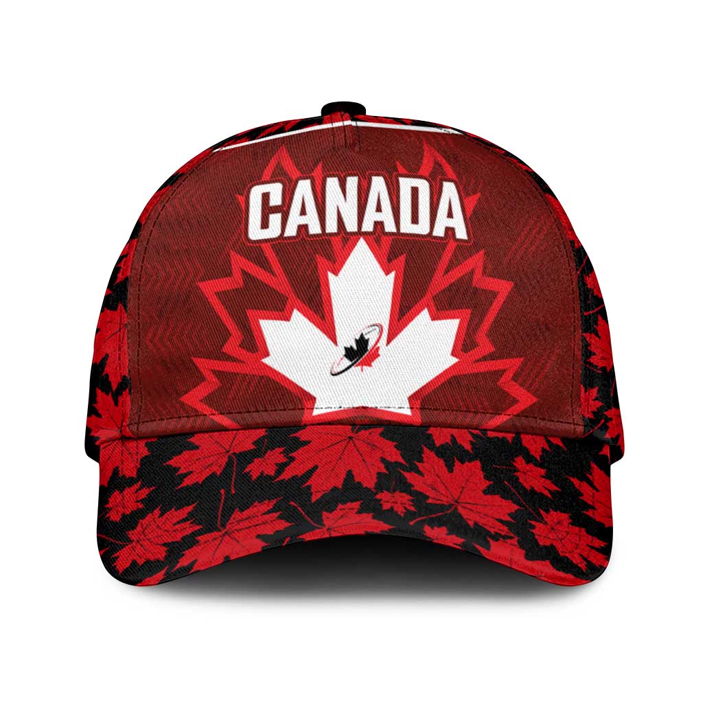 Canadian Rugby Classic Cap Maple Leaves Sporty Art Style Red Color - Wonder Print Shop