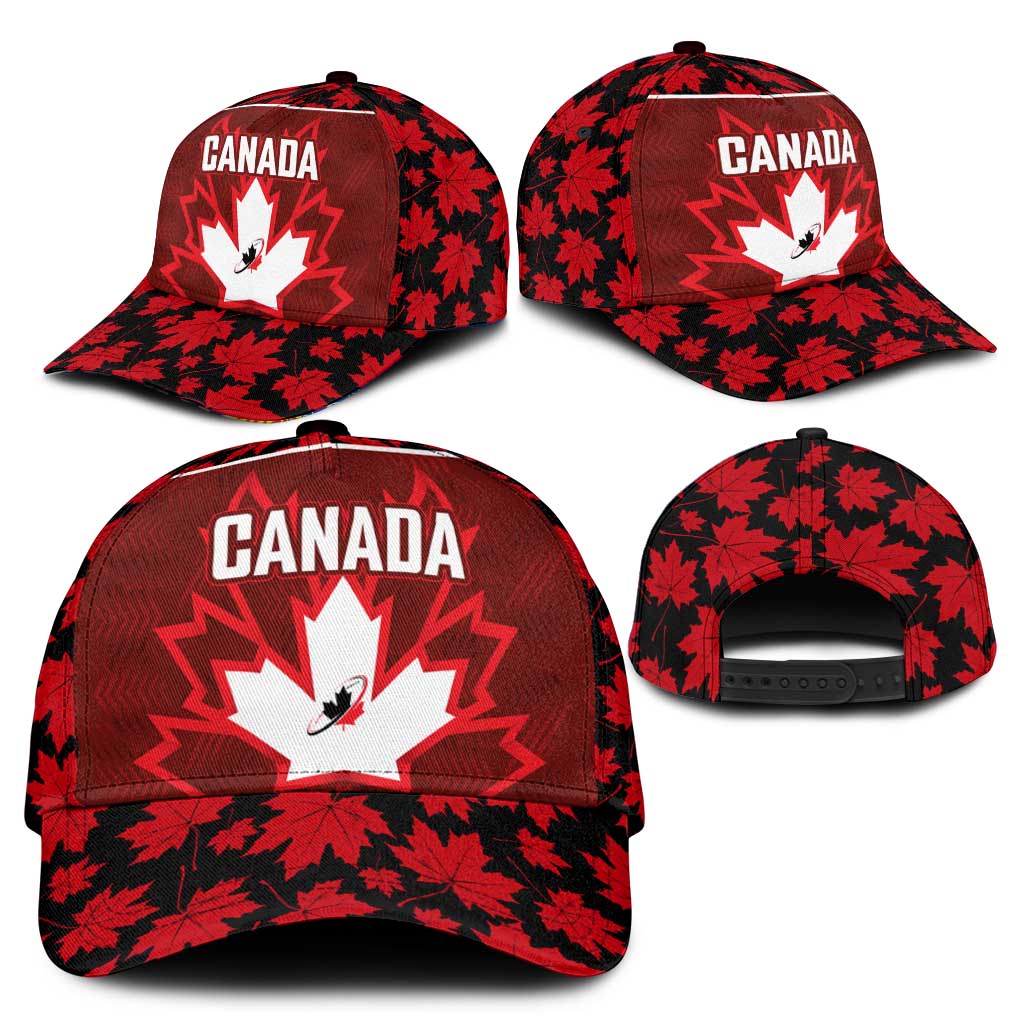 Canadian Rugby Classic Cap Maple Leaves Sporty Art Style Red Color - Wonder Print Shop