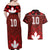 Custom Canadian Rugby Couples Matching Off Shoulder Maxi Dress and Hawaiian Shirt Maple Leaves Sporty Art Style Red Color - Wonder Print Shop