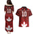 Custom Canadian Rugby Couples Matching Puletasi and Hawaiian Shirt Maple Leaves Sporty Art Style Red Color - Wonder Print Shop