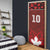 Custom Canadian Rugby Door Cover Maple Leaves Sporty Art Style Red Color - Wonder Print Shop