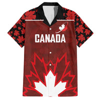 Custom Canadian Rugby Family Matching Long Sleeve Bodycon Dress and Hawaiian Shirt Maple Leaves Sporty Art Style Red Color - Wonder Print Shop