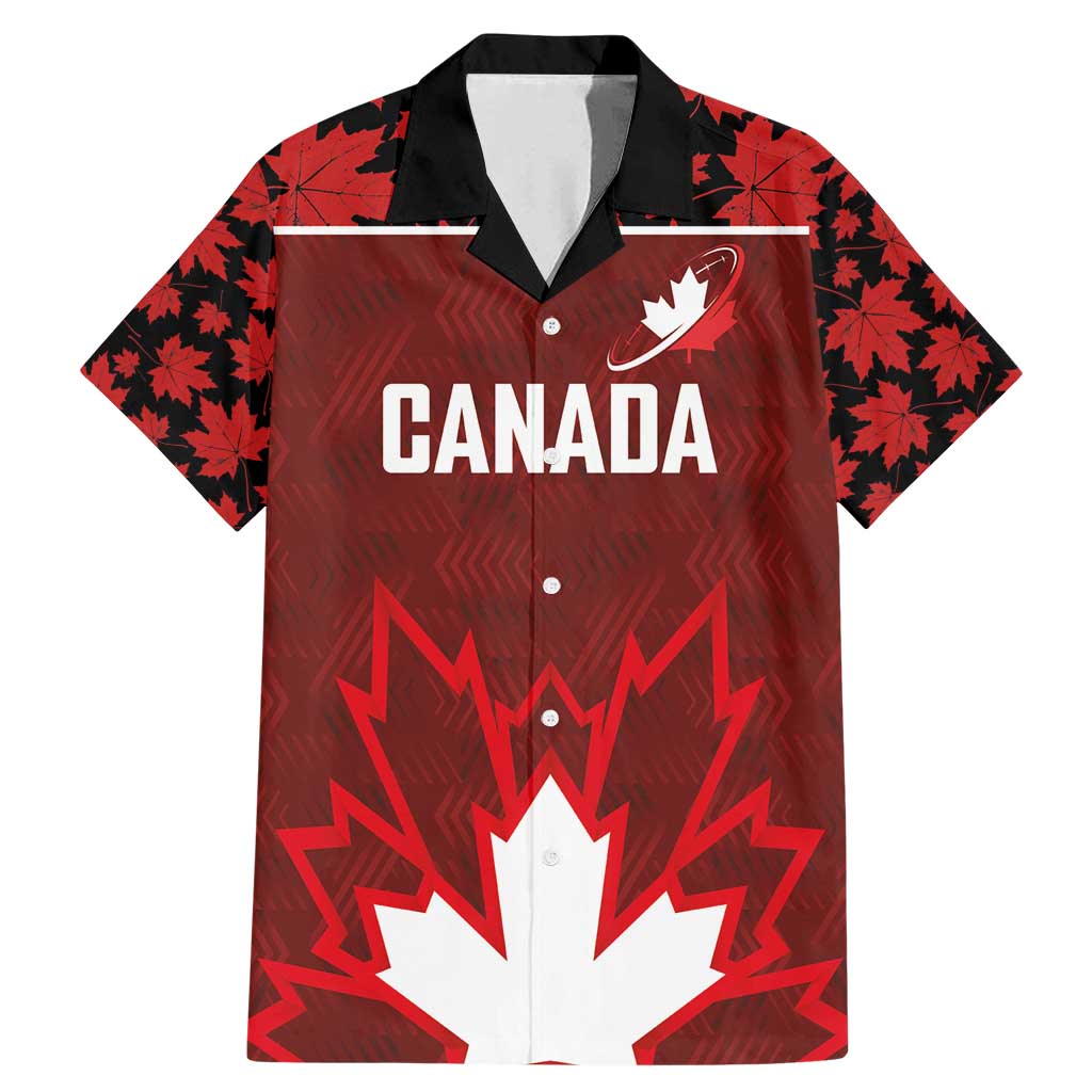 Custom Canadian Rugby Family Matching Mermaid Dress and Hawaiian Shirt Maple Leaves Sporty Art Style Red Color - Wonder Print Shop