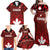 Custom Canadian Rugby Family Matching Off Shoulder Maxi Dress and Hawaiian Shirt Maple Leaves Sporty Art Style Red Color - Wonder Print Shop