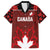 Custom Canadian Rugby Family Matching Off Shoulder Maxi Dress and Hawaiian Shirt Maple Leaves Sporty Art Style Red Color - Wonder Print Shop
