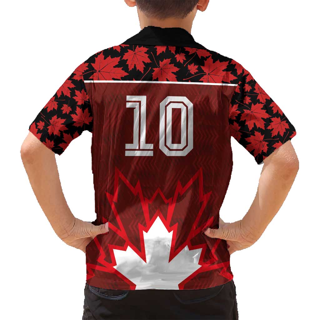 Custom Canadian Rugby Family Matching Puletasi and Hawaiian Shirt Maple Leaves Sporty Art Style Red Color - Wonder Print Shop