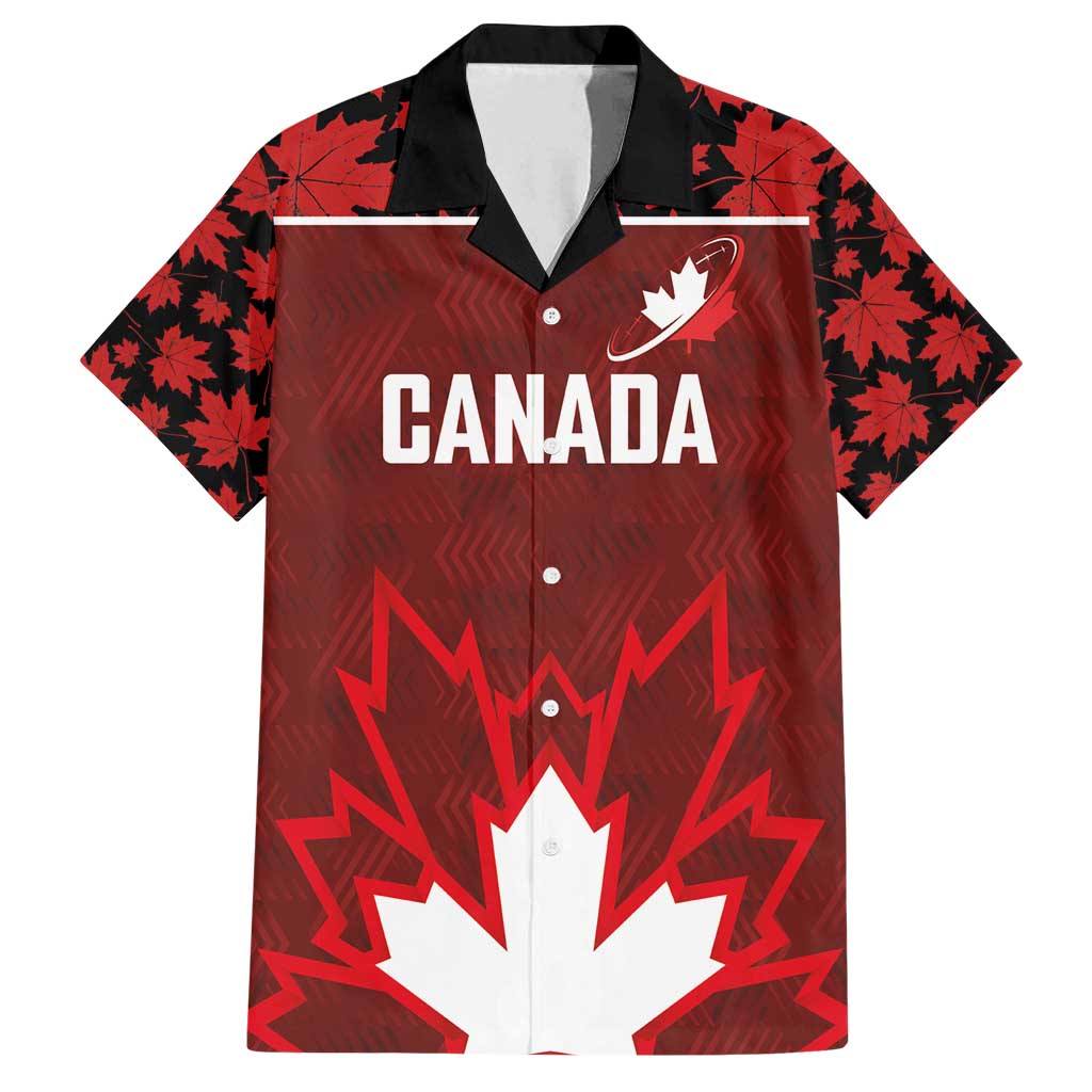 Custom Canadian Rugby Family Matching Puletasi and Hawaiian Shirt Maple Leaves Sporty Art Style Red Color - Wonder Print Shop