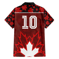 Custom Canadian Rugby Family Matching Puletasi and Hawaiian Shirt Maple Leaves Sporty Art Style Red Color - Wonder Print Shop