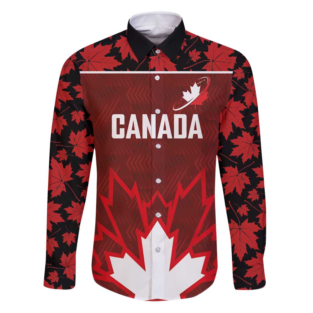 Custom Canadian Rugby Family Matching Puletasi and Hawaiian Shirt Maple Leaves Sporty Art Style Red Color - Wonder Print Shop