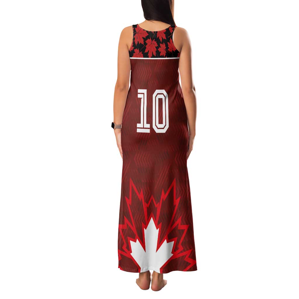 Custom Canadian Rugby Family Matching Tank Maxi Dress and Hawaiian Shirt Maple Leaves Sporty Art Style Red Color - Wonder Print Shop