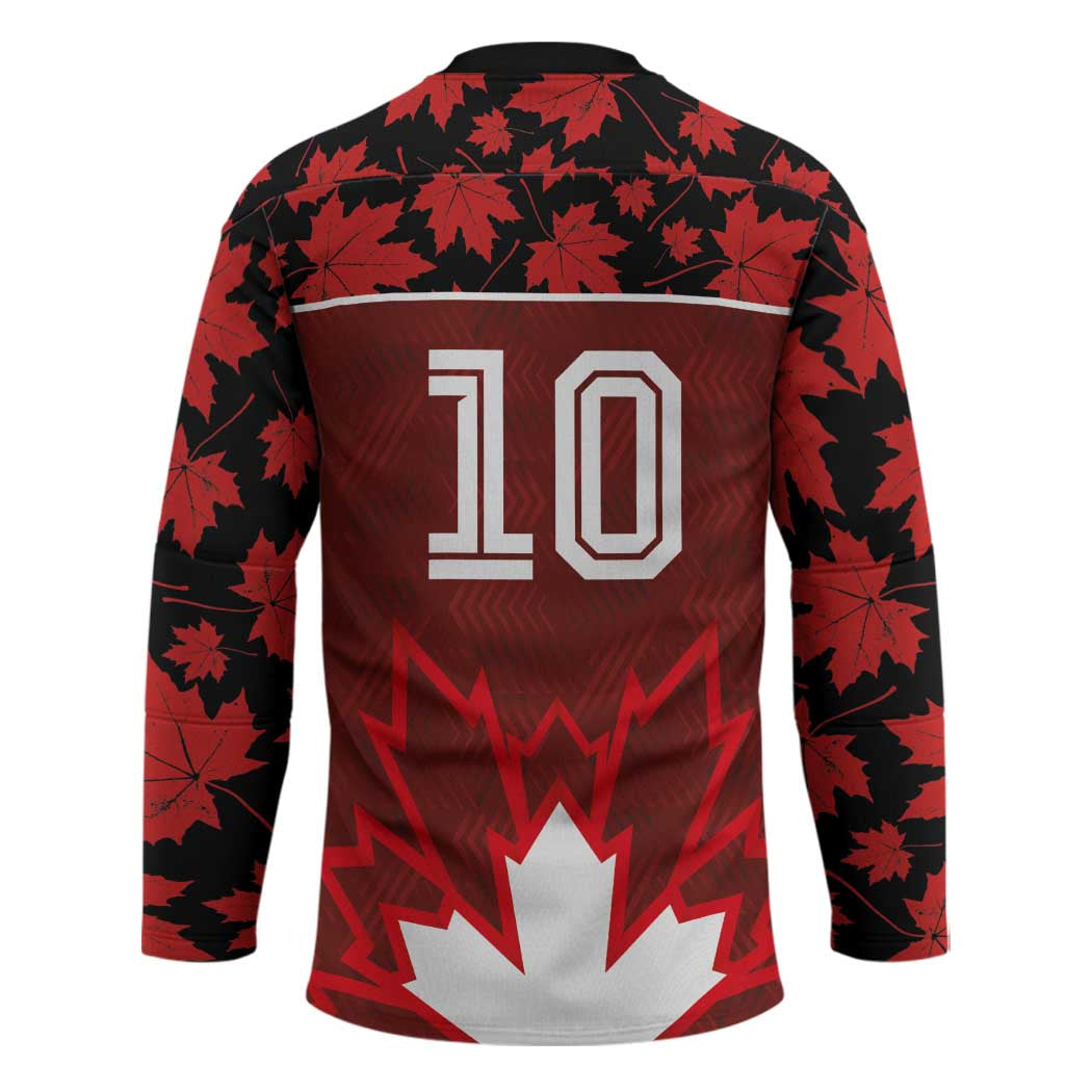 Custom Canadian Rugby Hockey Jersey Maple Leaves Sporty Art Style Red Color - Wonder Print Shop