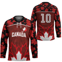 Custom Canadian Rugby Hockey Jersey Maple Leaves Sporty Art Style Red Color - Wonder Print Shop