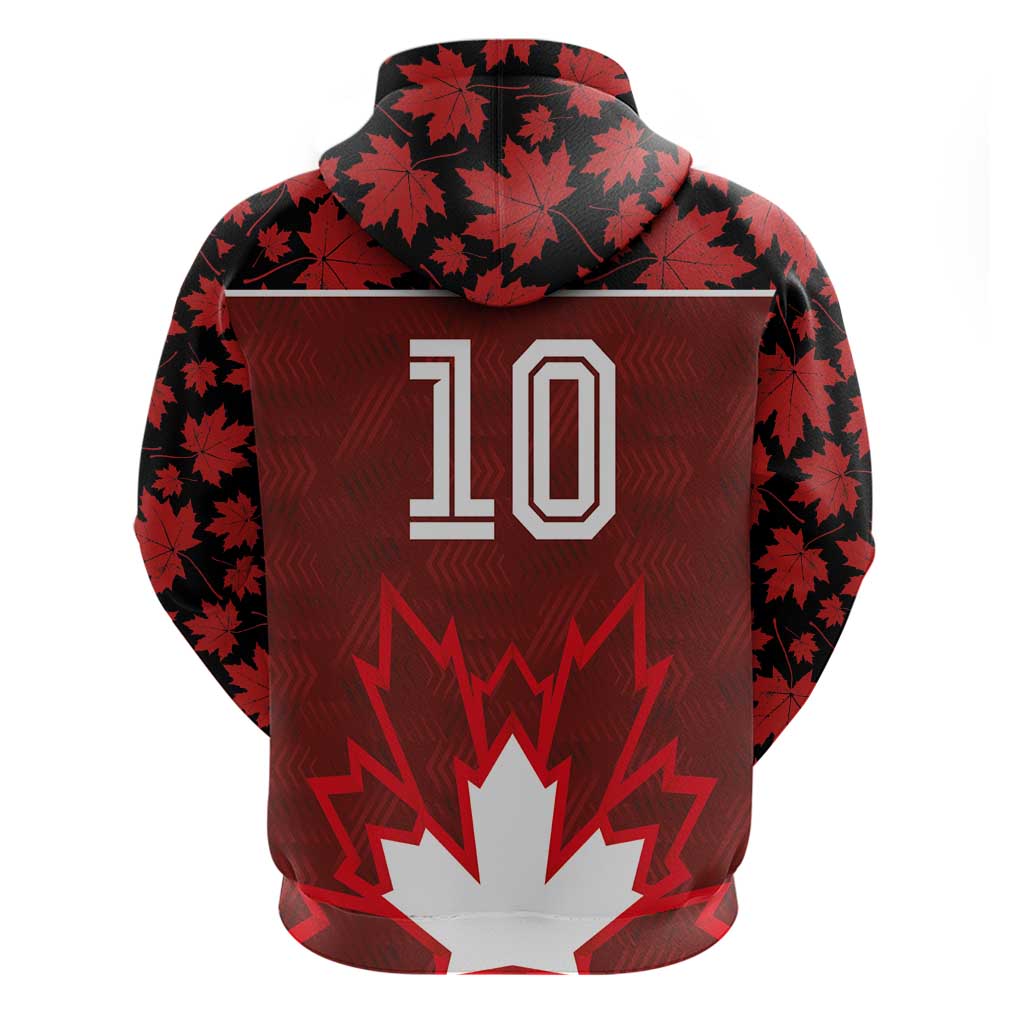 Custom Canadian Rugby Hoodie Maple Leaves Sporty Art Style Red Color - Wonder Print Shop
