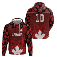 Custom Canadian Rugby Hoodie Maple Leaves Sporty Art Style Red Color - Wonder Print Shop