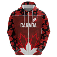 Custom Canadian Rugby Hoodie Maple Leaves Sporty Art Style Red Color - Wonder Print Shop