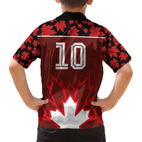 Custom Canadian Rugby Kid Hawaiian Shirt Maple Leaves Sporty Art Style Red Color - Wonder Print Shop