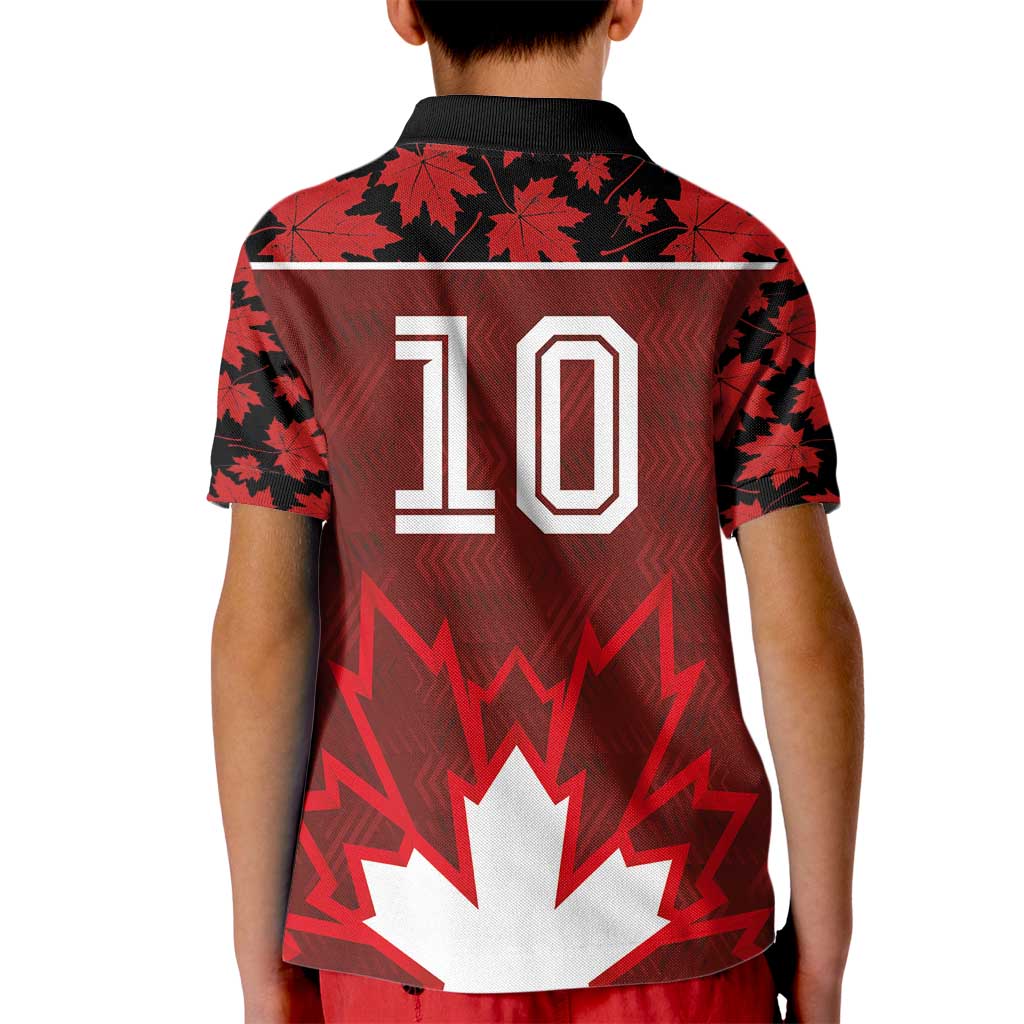 Custom Canadian Rugby Kid Polo Shirt Maple Leaves Sporty Art Style Red Color - Wonder Print Shop