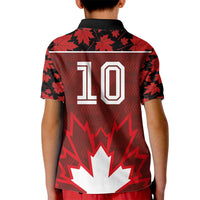 Custom Canadian Rugby Kid Polo Shirt Maple Leaves Sporty Art Style Red Color - Wonder Print Shop