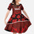 Custom Canadian Rugby Kid Short Sleeve Dress Maple Leaves Sporty Art Style Red Color - Wonder Print Shop