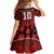 Custom Canadian Rugby Kid Short Sleeve Dress Maple Leaves Sporty Art Style Red Color - Wonder Print Shop
