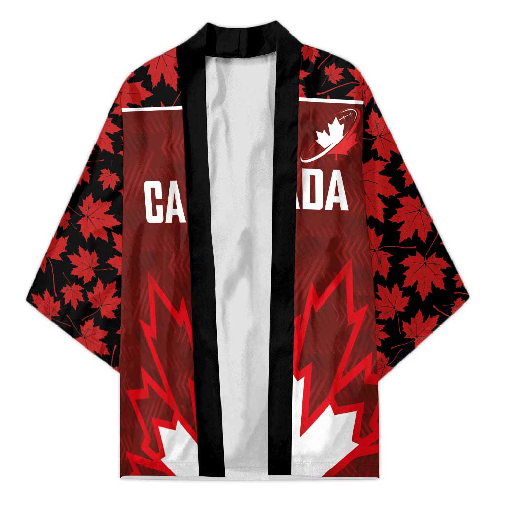 Custom Canadian Rugby Kimono Maple Leaves Sporty Art Style Red Color - Wonder Print Shop