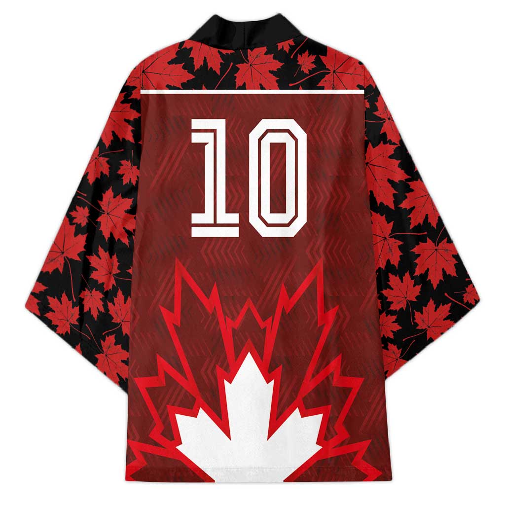 Custom Canadian Rugby Kimono Maple Leaves Sporty Art Style Red Color - Wonder Print Shop