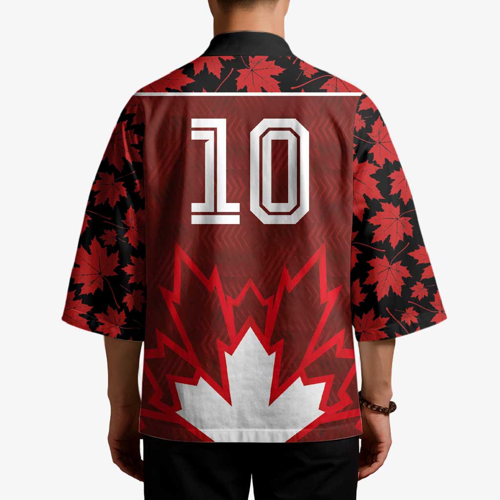 Custom Canadian Rugby Kimono Maple Leaves Sporty Art Style Red Color - Wonder Print Shop