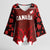 Custom Canadian Rugby Kimono Sleeve Blouse Maple Leaves Sporty Art Style Red Color - Wonder Print Shop