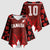 Custom Canadian Rugby Kimono Sleeve Blouse Maple Leaves Sporty Art Style Red Color - Wonder Print Shop