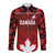 Custom Canadian Rugby Long Sleeve Button Shirt Maple Leaves Sporty Art Style Red Color - Wonder Print Shop
