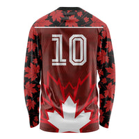 Custom Canadian Rugby Long Sleeve Shirt Maple Leaves Sporty Art Style Red Color - Wonder Print Shop