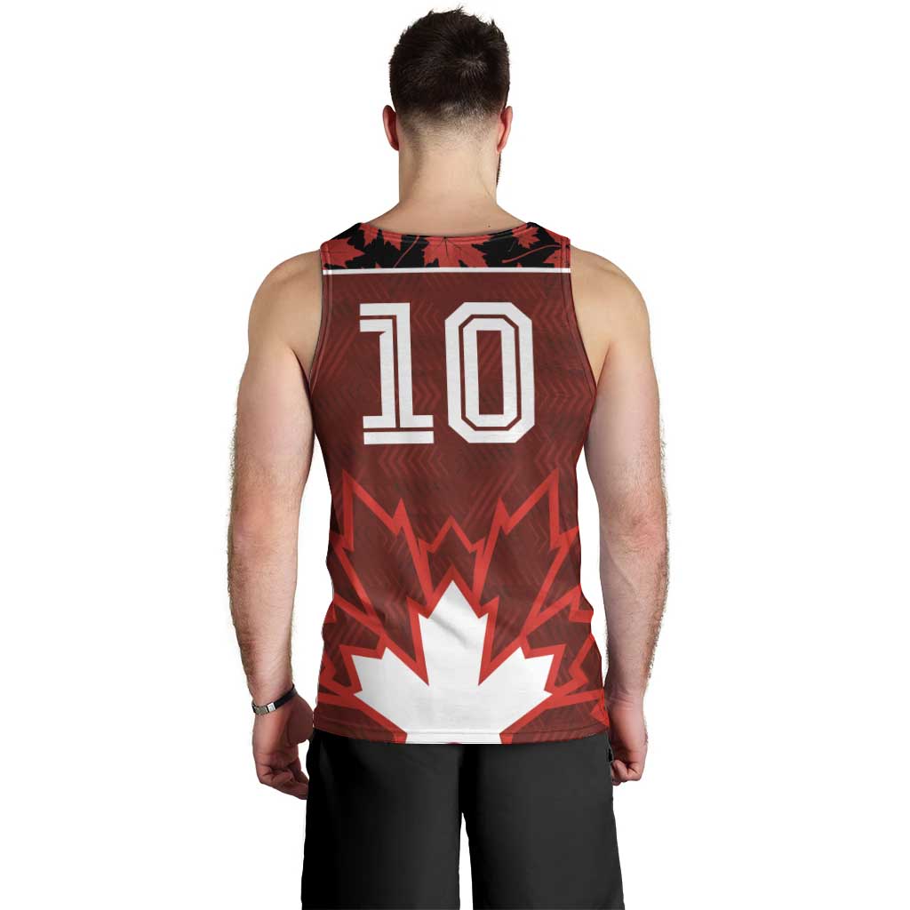 Custom Canadian Rugby Men Tank Top Maple Leaves Sporty Art Style Red Color - Wonder Print Shop