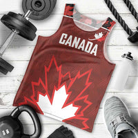 Custom Canadian Rugby Men Tank Top Maple Leaves Sporty Art Style Red Color - Wonder Print Shop