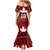 Custom Canadian Rugby Mermaid Dress Maple Leaves Sporty Art Style Red Color - Wonder Print Shop