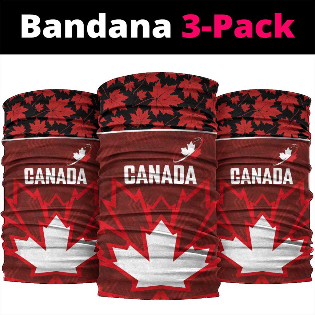 Canadian Rugby Neck Gaiter Maple Leaves Sporty Art Style Red Color - Wonder Print Shop