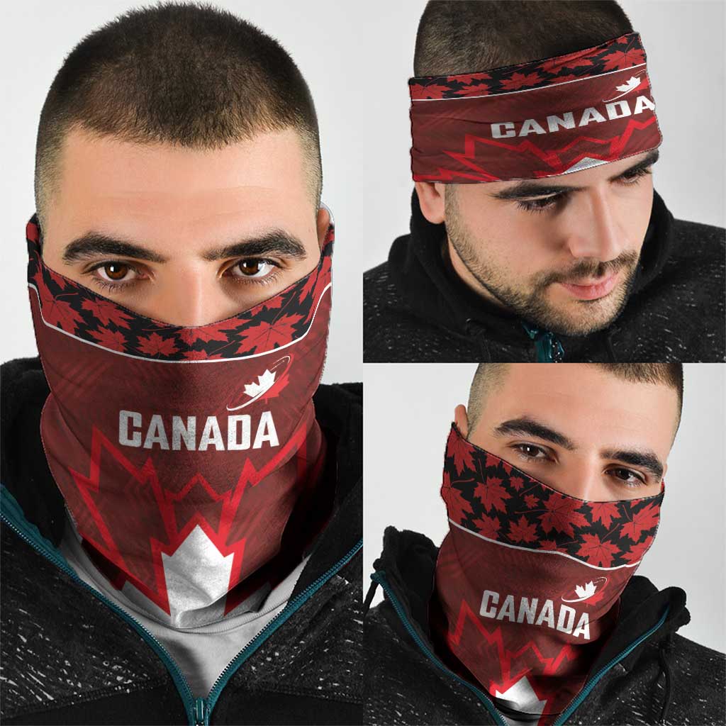 Canadian Rugby Neck Gaiter Maple Leaves Sporty Art Style Red Color - Wonder Print Shop