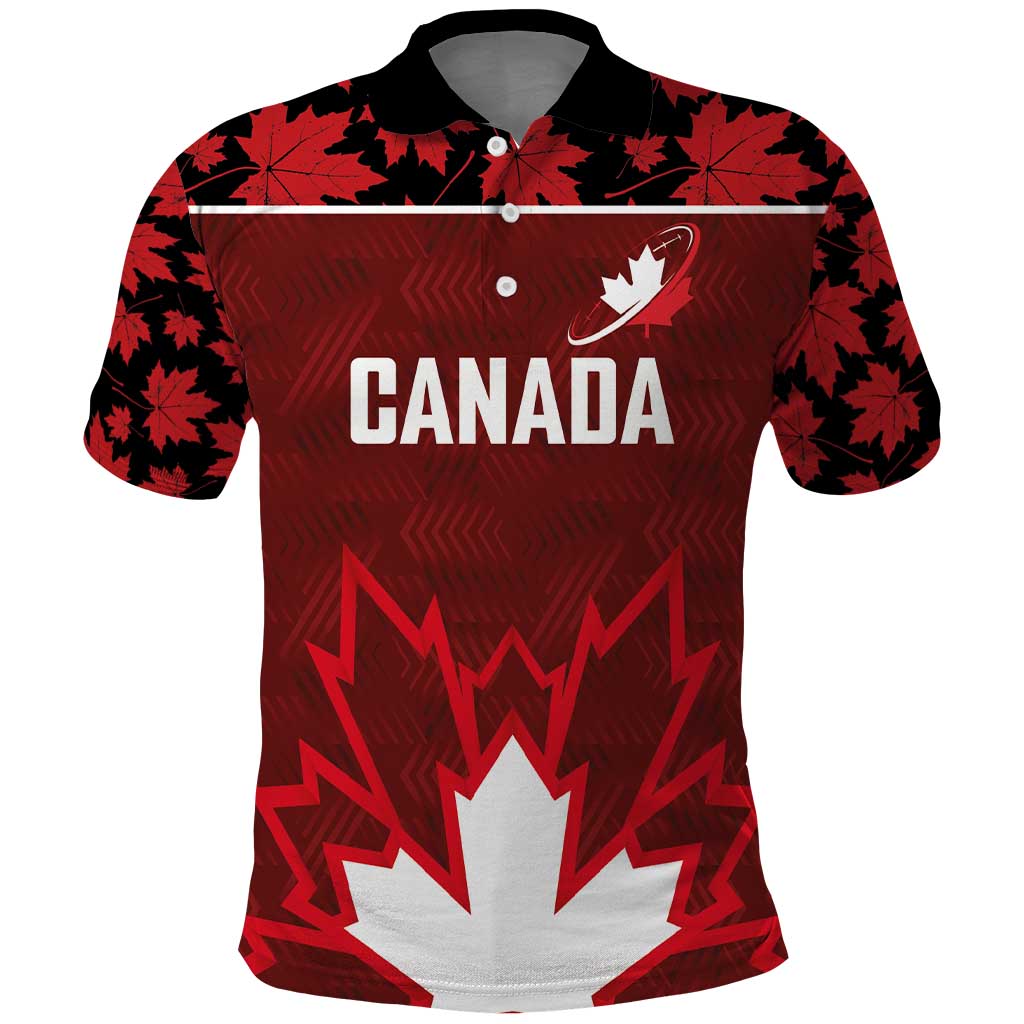 Custom Canadian Rugby Polo Shirt Maple Leaves Sporty Art Style Red Color - Wonder Print Shop