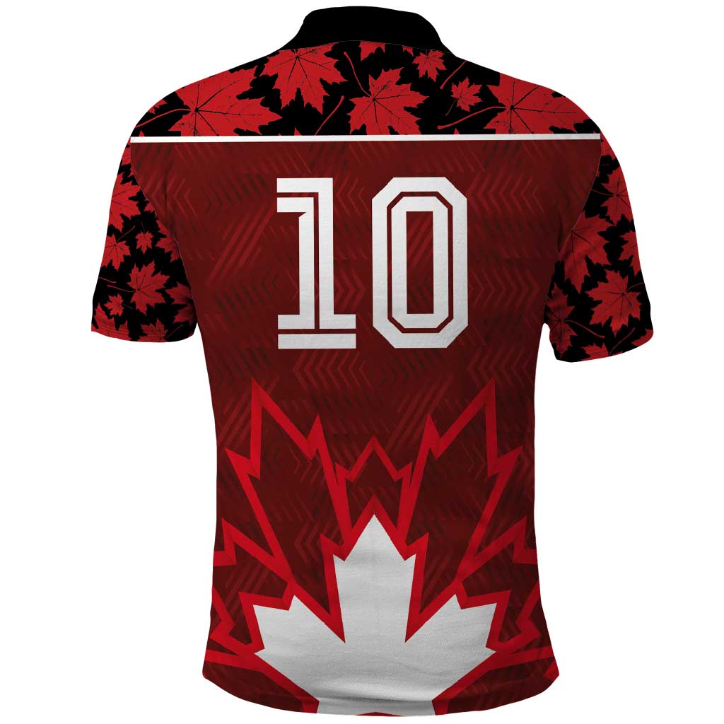 Custom Canadian Rugby Polo Shirt Maple Leaves Sporty Art Style Red Color - Wonder Print Shop