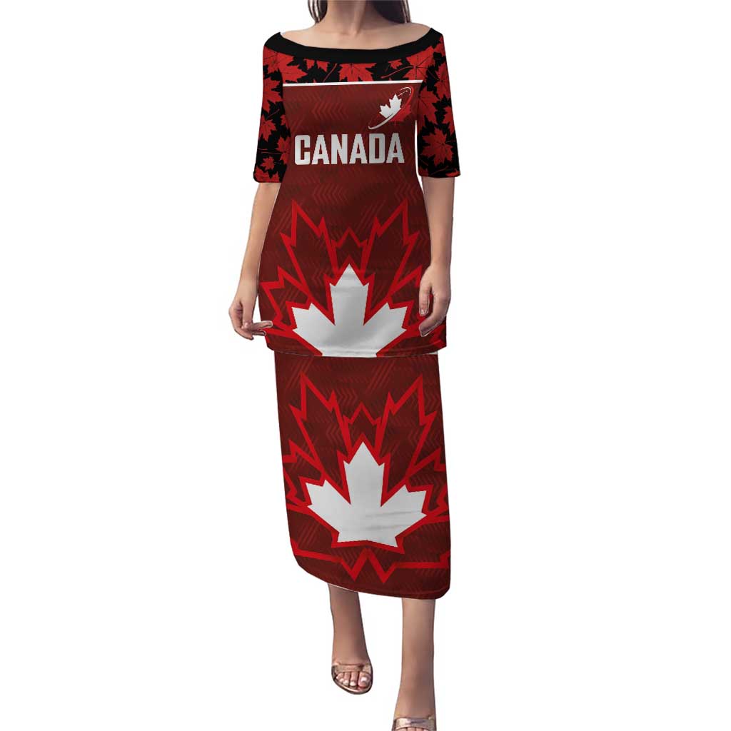 Custom Canadian Rugby Puletasi Maple Leaves Sporty Art Style Red Color - Wonder Print Shop