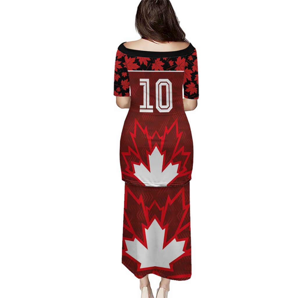 Custom Canadian Rugby Puletasi Maple Leaves Sporty Art Style Red Color - Wonder Print Shop