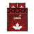 Canadian Rugby Quilt Bed Set Maple Leaves Sporty Art Style Red Color - Wonder Print Shop