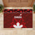 Canadian Rugby Rubber Doormat Maple Leaves Sporty Art Style Red Color - Wonder Print Shop
