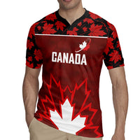 Custom Canadian Rugby Rugby Jersey Maple Leaves Sporty Art Style Red Color - Wonder Print Shop