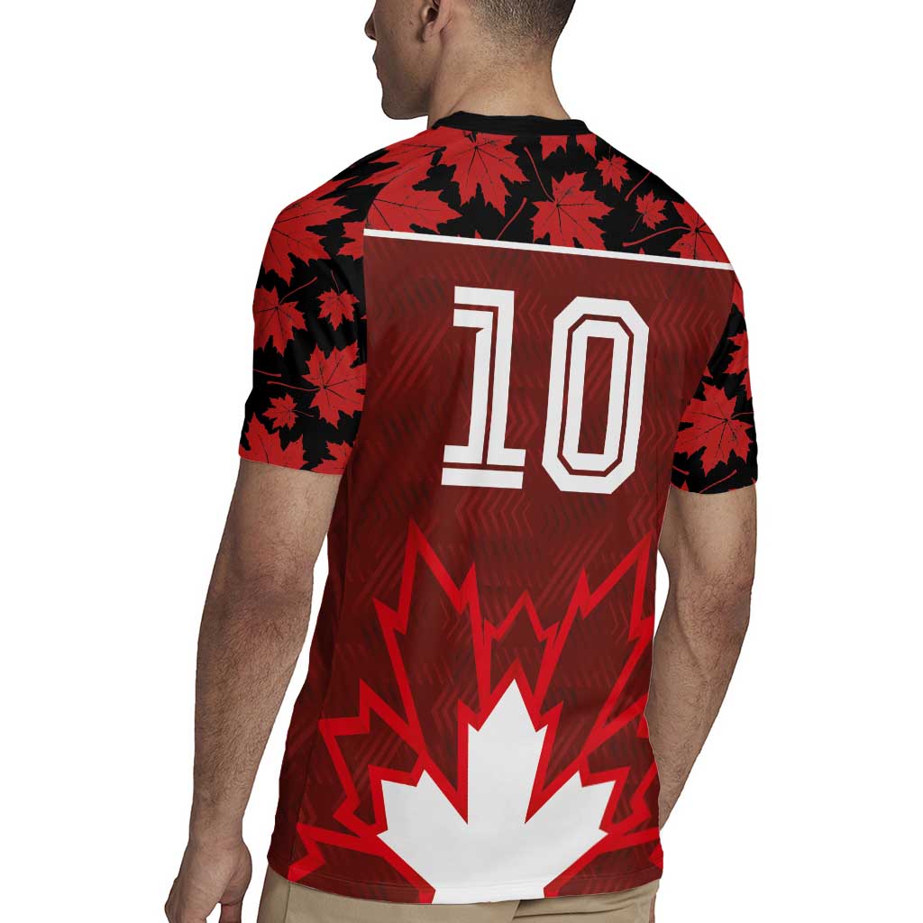 Custom Canadian Rugby Rugby Jersey Maple Leaves Sporty Art Style Red Color - Wonder Print Shop